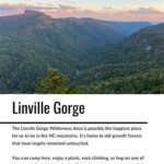 NC Mountain Towns Book by NC Tripping Example Page Linville Gorge