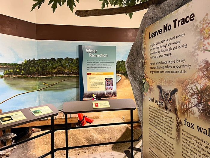 Falls Lake State Recreational Area NC Leave No Trace Exhibit Visitor Center