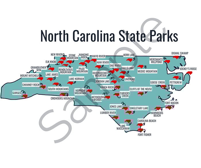 Nc State Parks Map Sample Cover Image