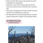 Sample Page NC State Parks Book Elk Knob State Park History