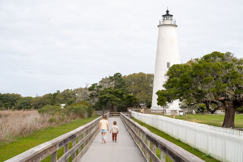 Ocracoke Lighthouse kids