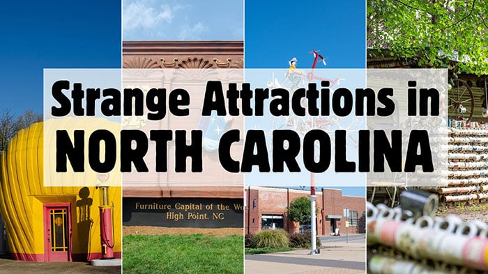 Social Media Cover Image for this guide to NC Oddities and Unusual Attractions.