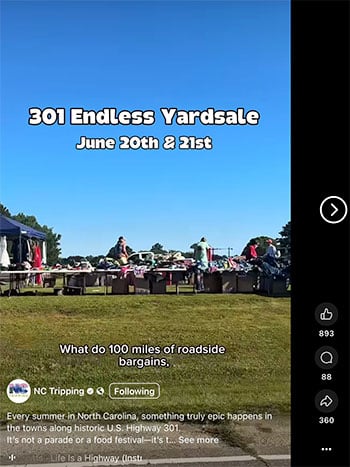 Social Media Collab Example NC Tripping North Carolina Travel Destinations Small Businesses