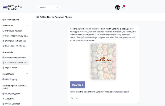 NC Tripping Insider Dashboard Ebook Exclusive