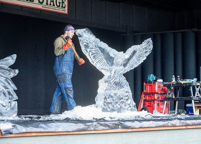 Image of Ice Carving Demo at Visit Haywood Ice Fest Weekend