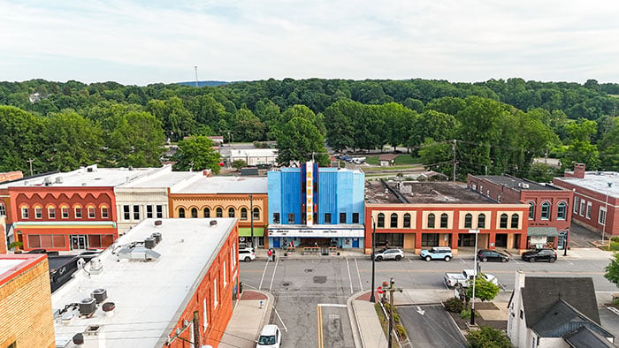 Downtown Elkin NC Drone Image by NC Tripping