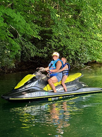 jet ski on nantahala lake
