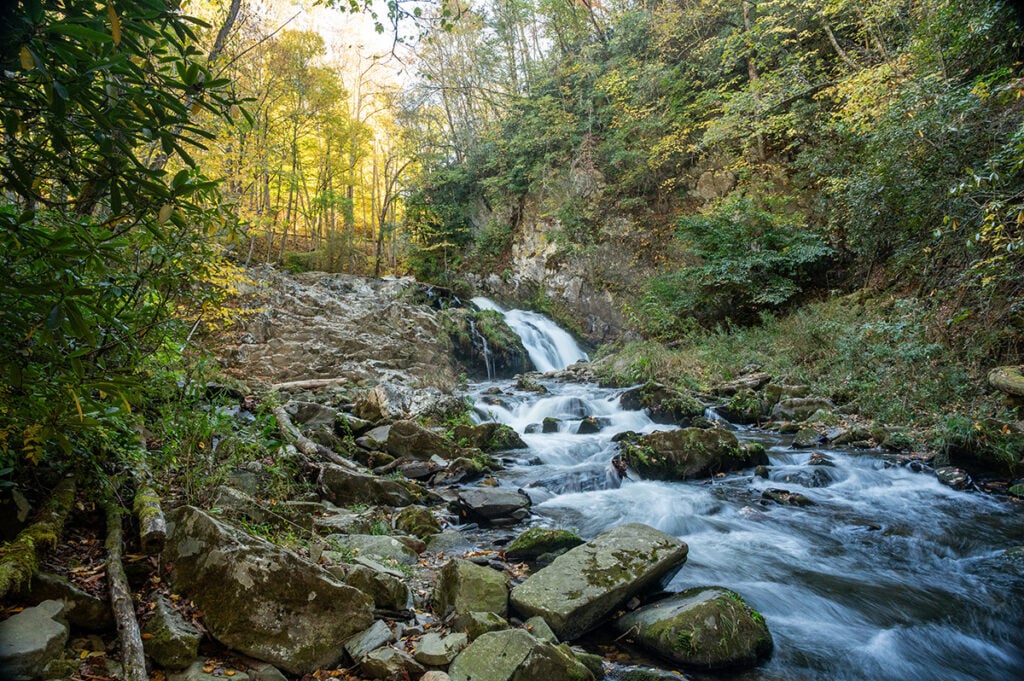 White Oak Creek Falls fall Franklin NC Image by NC Tripping
